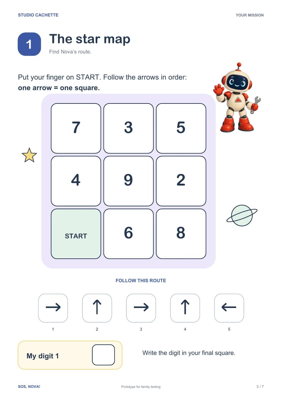 Preview of an illustrated puzzle from SOS, Nova!